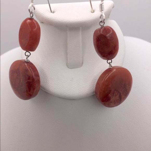 Women Red Carol Dangle Earrings - Picture 7 of 7